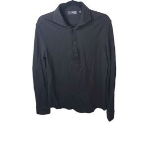 Murano Liquid Luxury Slim Fit‎ Black Shirt Large Long Sleeve Stretch Top Dressy